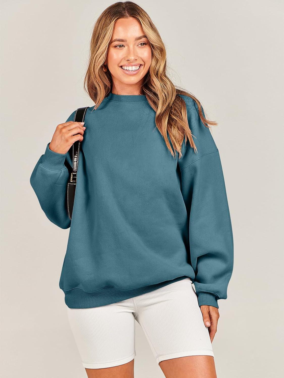 imageANRABESS Oversized Sweatshirt for Women Crewneck Y2K Hoodies Fleece Casual Comfy Pullover Top Fall Outfits Clothes 2025Lake Blue