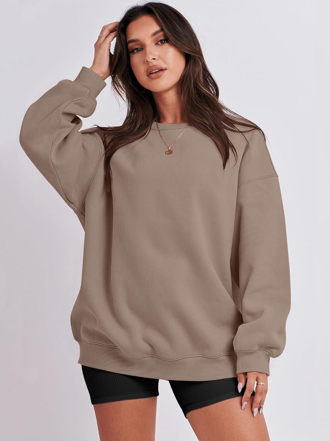 imageANRABESS Oversized Sweatshirt for Women Crewneck Y2K Hoodies Fleece Casual Comfy Pullover Top Fall Outfits Clothes 2025Light Brown