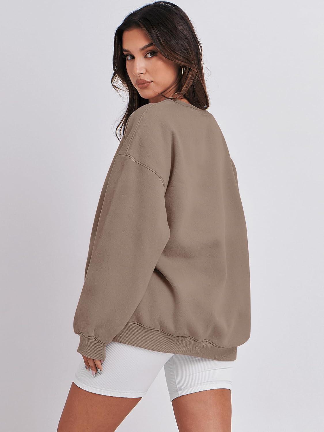 imageANRABESS Oversized Sweatshirt for Women Crewneck Y2K Hoodies Fleece Casual Comfy Pullover Top Fall Outfits Clothes 2025Light Brown