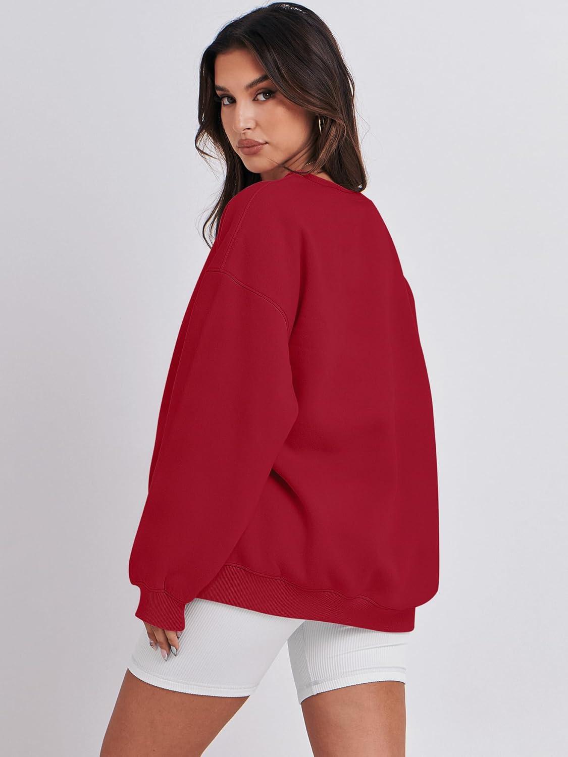 imageANRABESS Oversized Sweatshirt for Women Crewneck Y2K Hoodies Fleece Casual Comfy Pullover Top Fall Outfits Clothes 2025Peachy Red