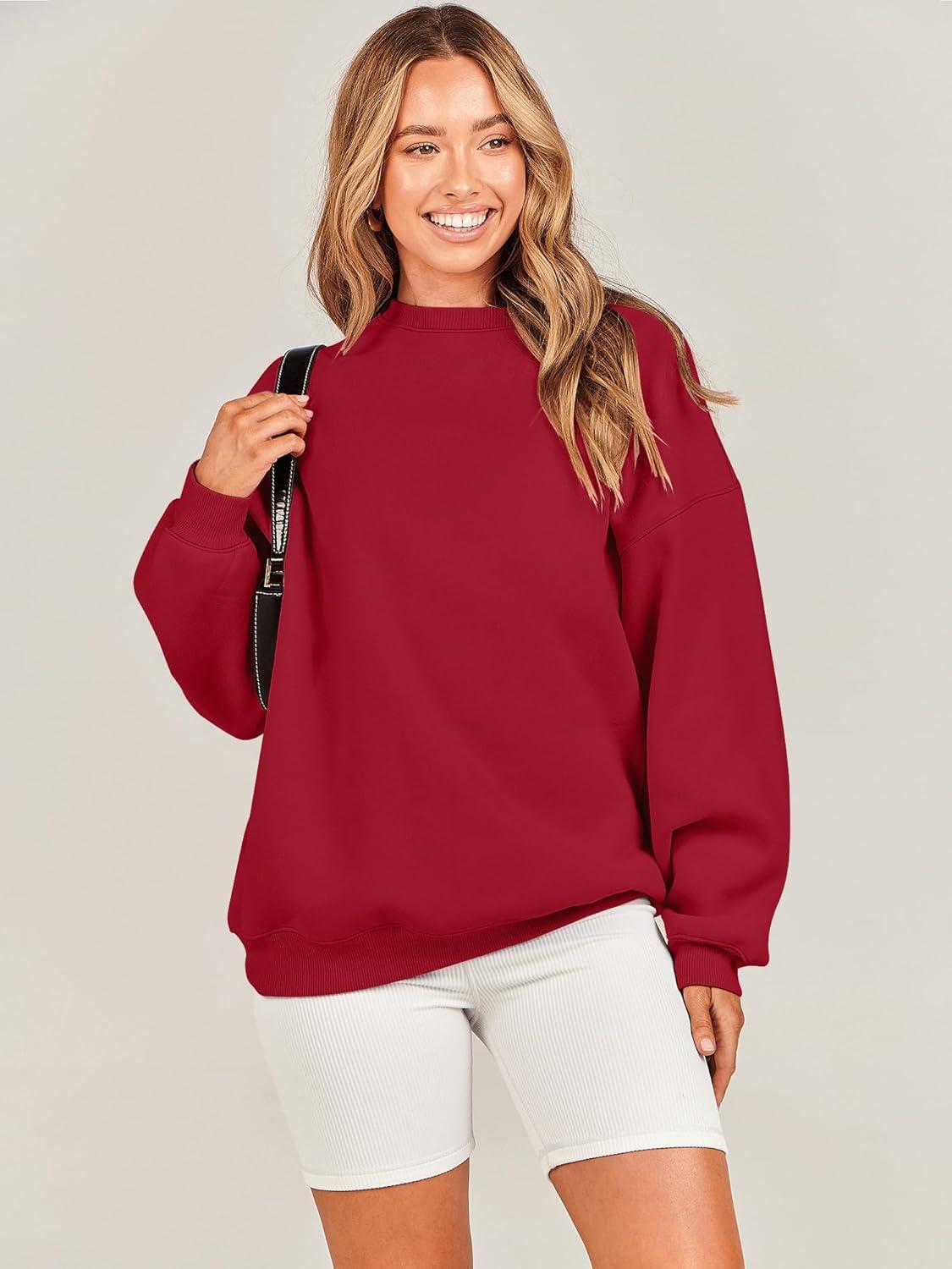 imageANRABESS Oversized Sweatshirt for Women Crewneck Y2K Hoodies Fleece Casual Comfy Pullover Top Fall Outfits Clothes 2025Peachy Red