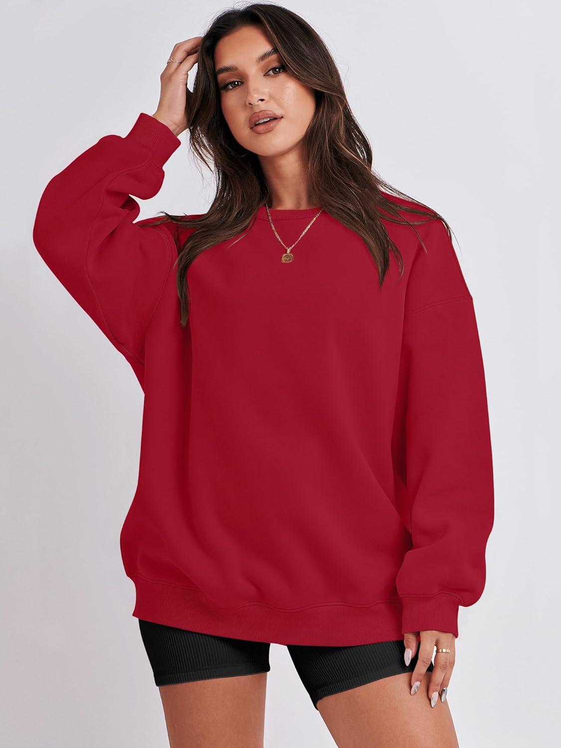 imageANRABESS Oversized Sweatshirt for Women Crewneck Y2K Hoodies Fleece Casual Comfy Pullover Top Fall Outfits Clothes 2025Peachy Red