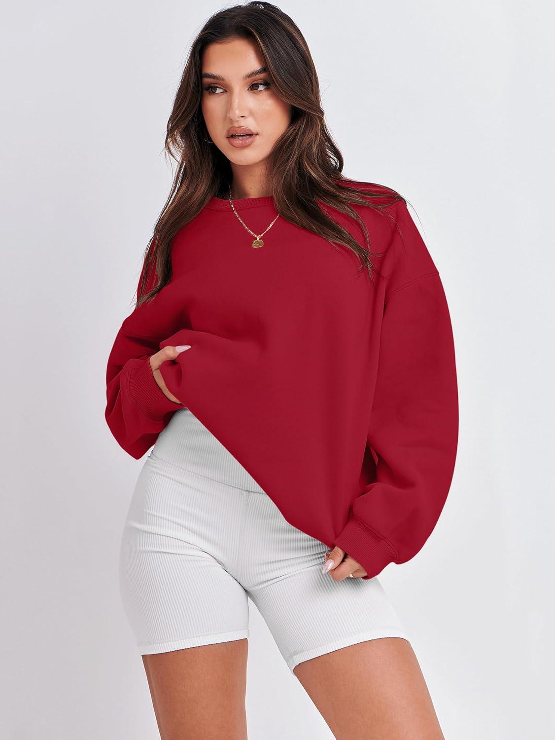 imageANRABESS Oversized Sweatshirt for Women Crewneck Y2K Hoodies Fleece Casual Comfy Pullover Top Fall Outfits Clothes 2025Peachy Red