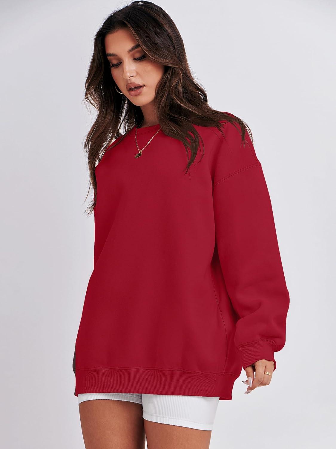 imageANRABESS Oversized Sweatshirt for Women Crewneck Y2K Hoodies Fleece Casual Comfy Pullover Top Fall Outfits Clothes 2025Peachy Red