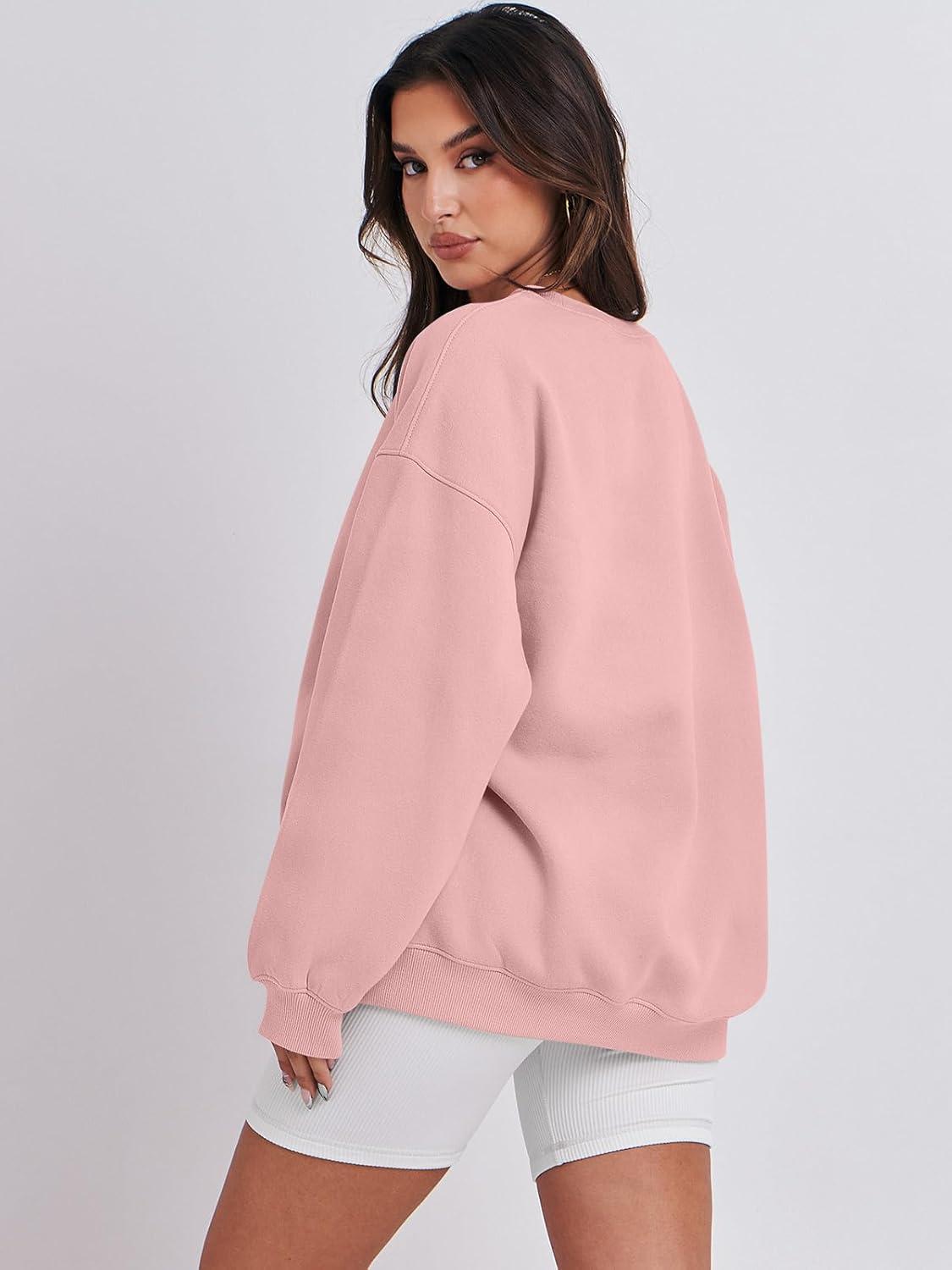 imageANRABESS Oversized Sweatshirt for Women Crewneck Y2K Hoodies Fleece Casual Comfy Pullover Top Fall Outfits Clothes 2025Pink
