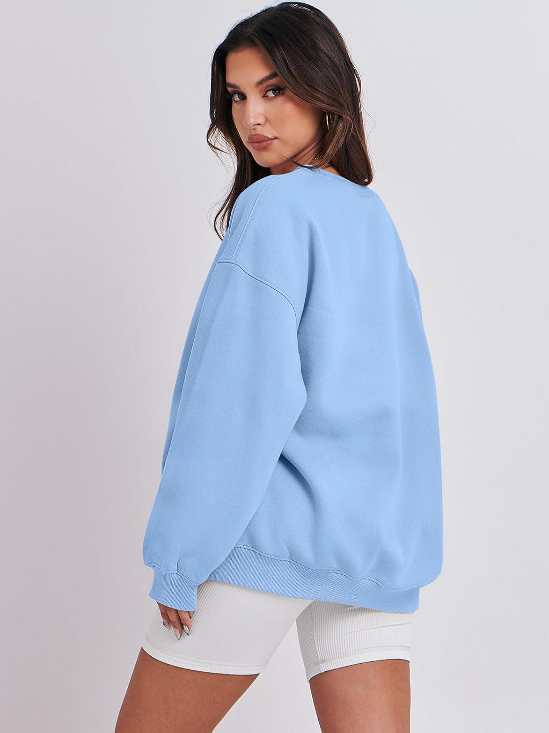 imageANRABESS Oversized Sweatshirt for Women Crewneck Y2K Hoodies Fleece Casual Comfy Pullover Top Fall Outfits Clothes 2025Sky