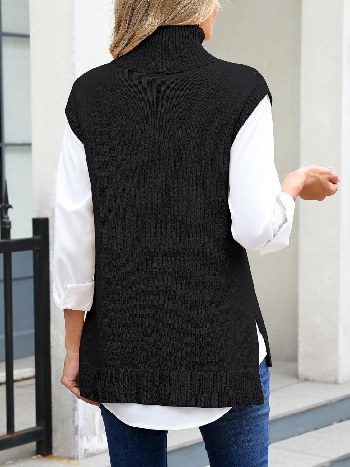 imageANRABESS Sweater Vest Women Turtleneck Sleeveless Loose Fit Pullover Knit Spilt Tank Tops 2025 Casual Trendy Fall OutfitsBlack