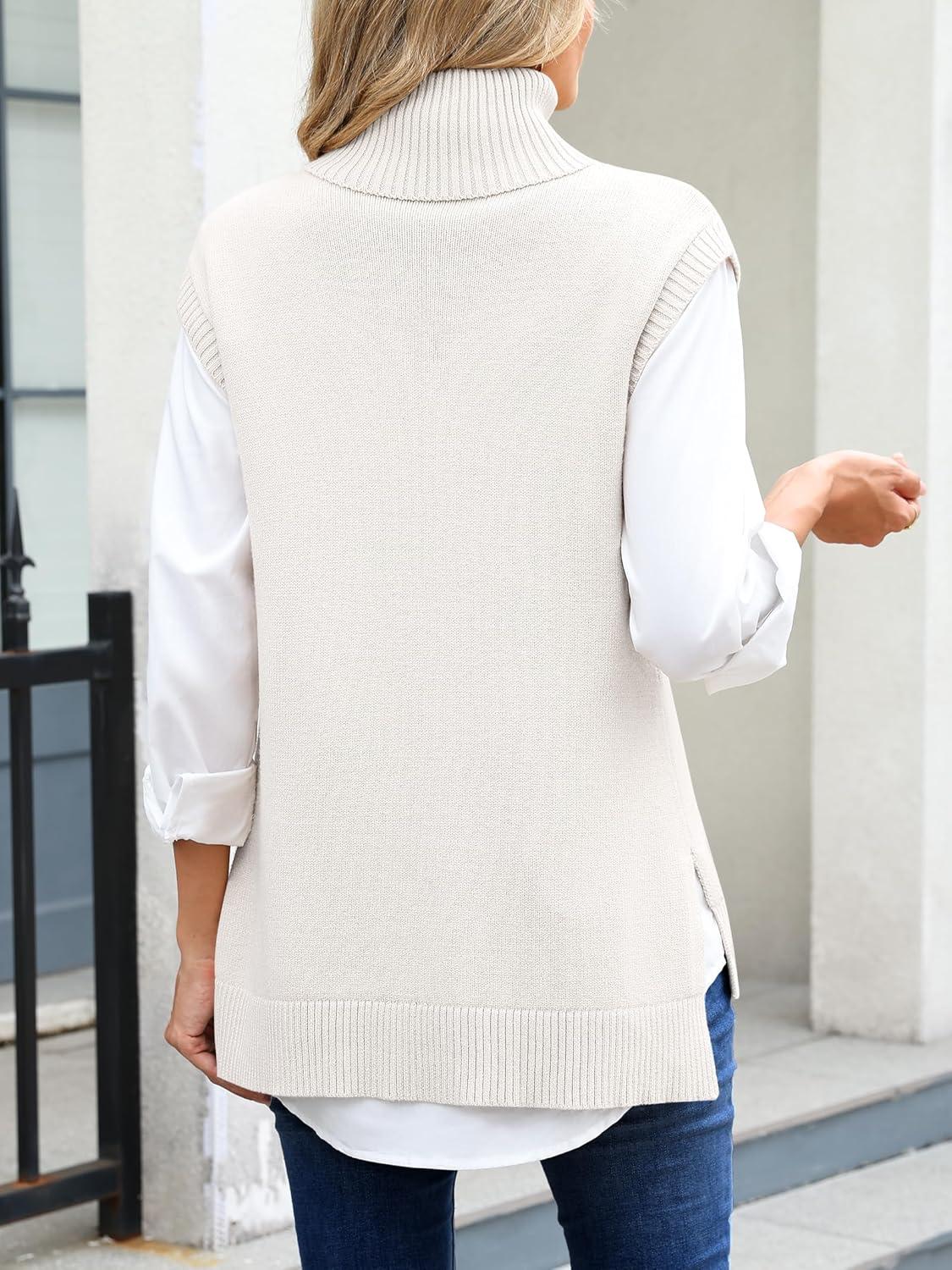 imageANRABESS Sweater Vest Women Turtleneck Sleeveless Loose Fit Pullover Knit Spilt Tank Tops 2025 Casual Trendy Fall OutfitsWhite