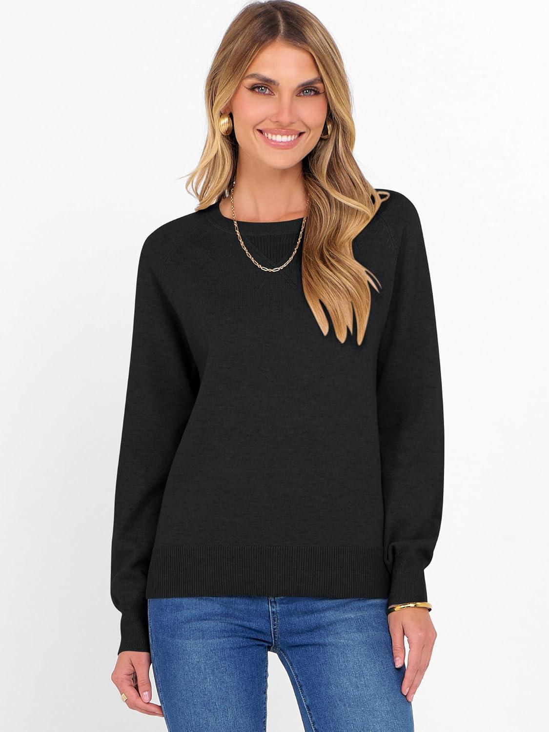 imageANRABESS Sweater for Women Long Sleeve Crewneck 2025 Fall Winter Soft Loose Fit Basic Knit Pullover Sweaters Top OutfitsBlack