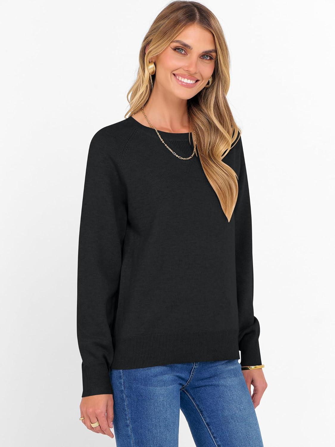 imageANRABESS Sweater for Women Long Sleeve Crewneck 2025 Fall Winter Soft Loose Fit Basic Knit Pullover Sweaters Top OutfitsBlack