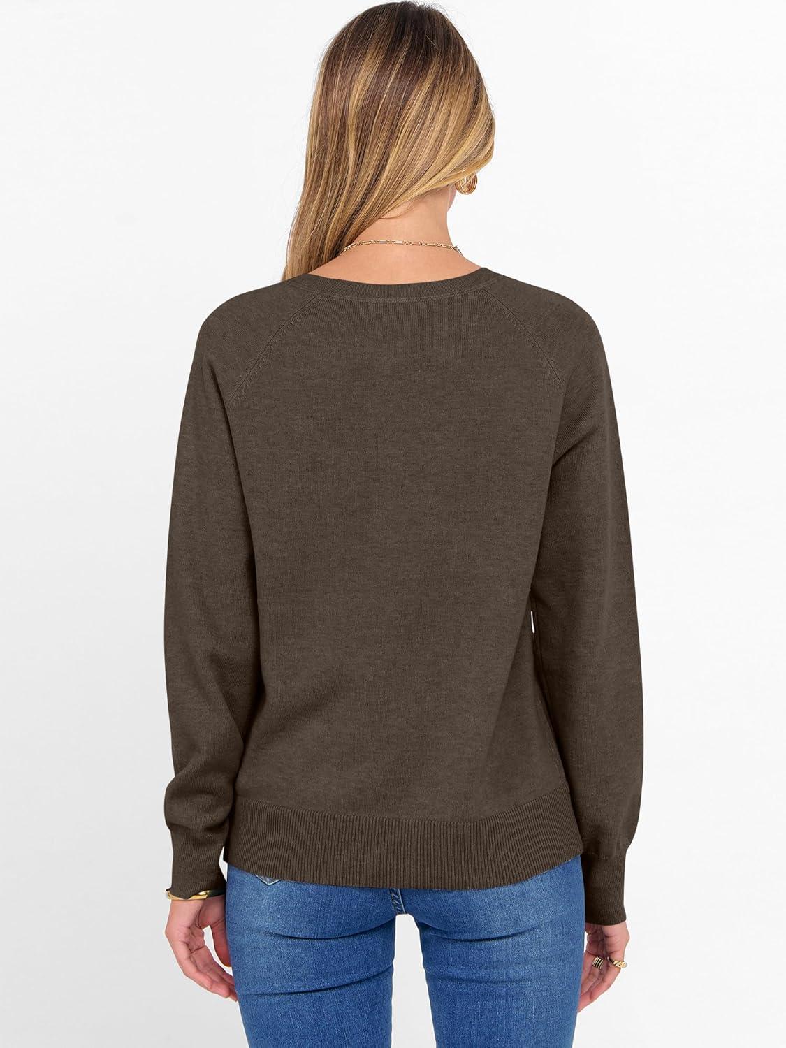 imageANRABESS Sweater for Women Long Sleeve Crewneck 2025 Fall Winter Soft Loose Fit Basic Knit Pullover Sweaters Top OutfitsBrown