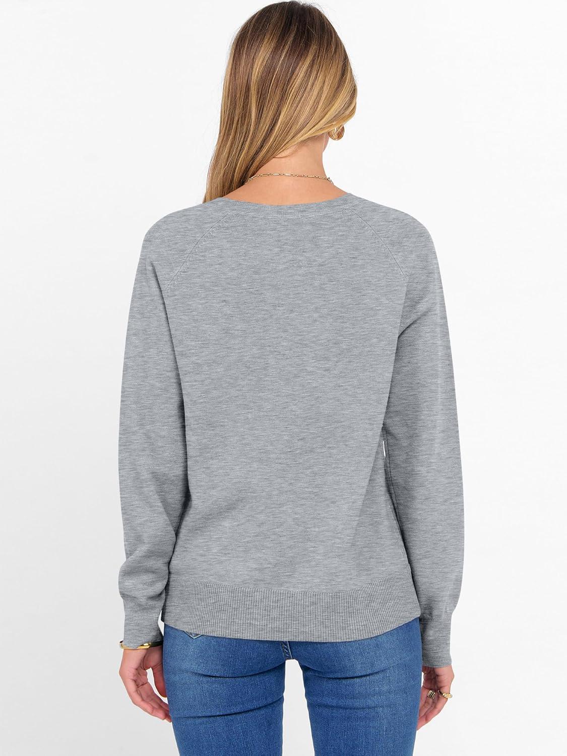 imageANRABESS Sweater for Women Long Sleeve Crewneck 2025 Fall Winter Soft Loose Fit Basic Knit Pullover Sweaters Top OutfitsLight Gray