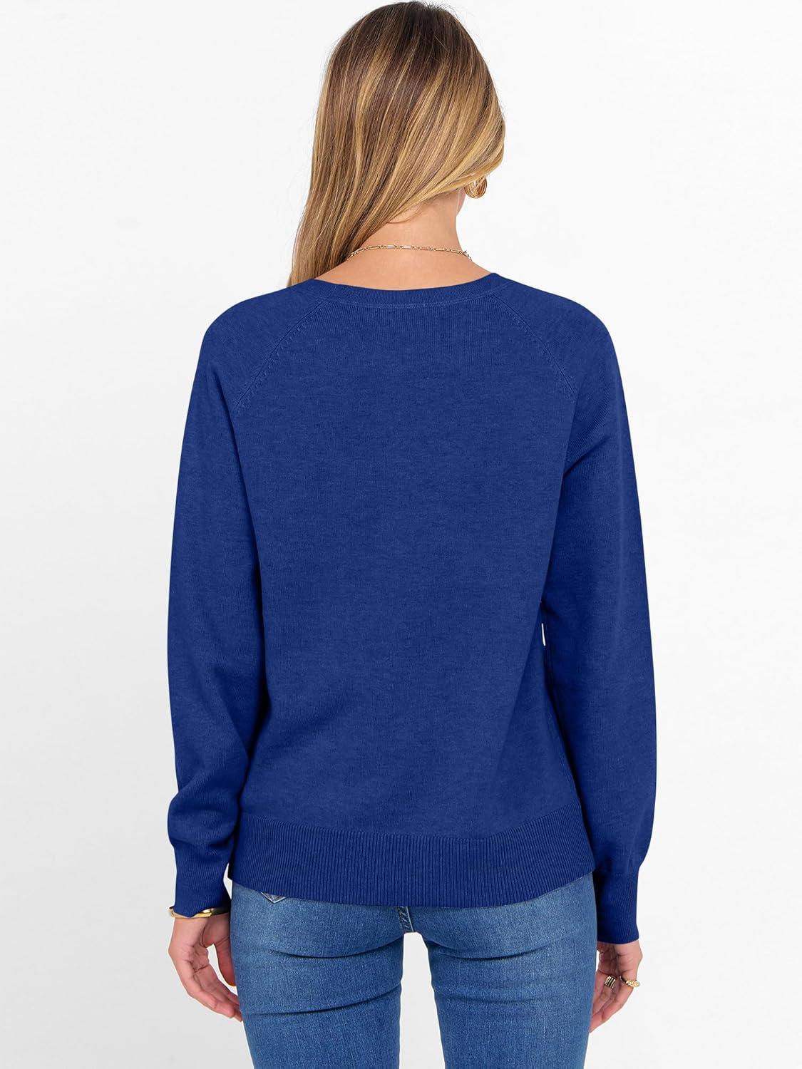 imageANRABESS Sweater for Women Long Sleeve Crewneck 2025 Fall Winter Soft Loose Fit Basic Knit Pullover Sweaters Top OutfitsRoyal Blue