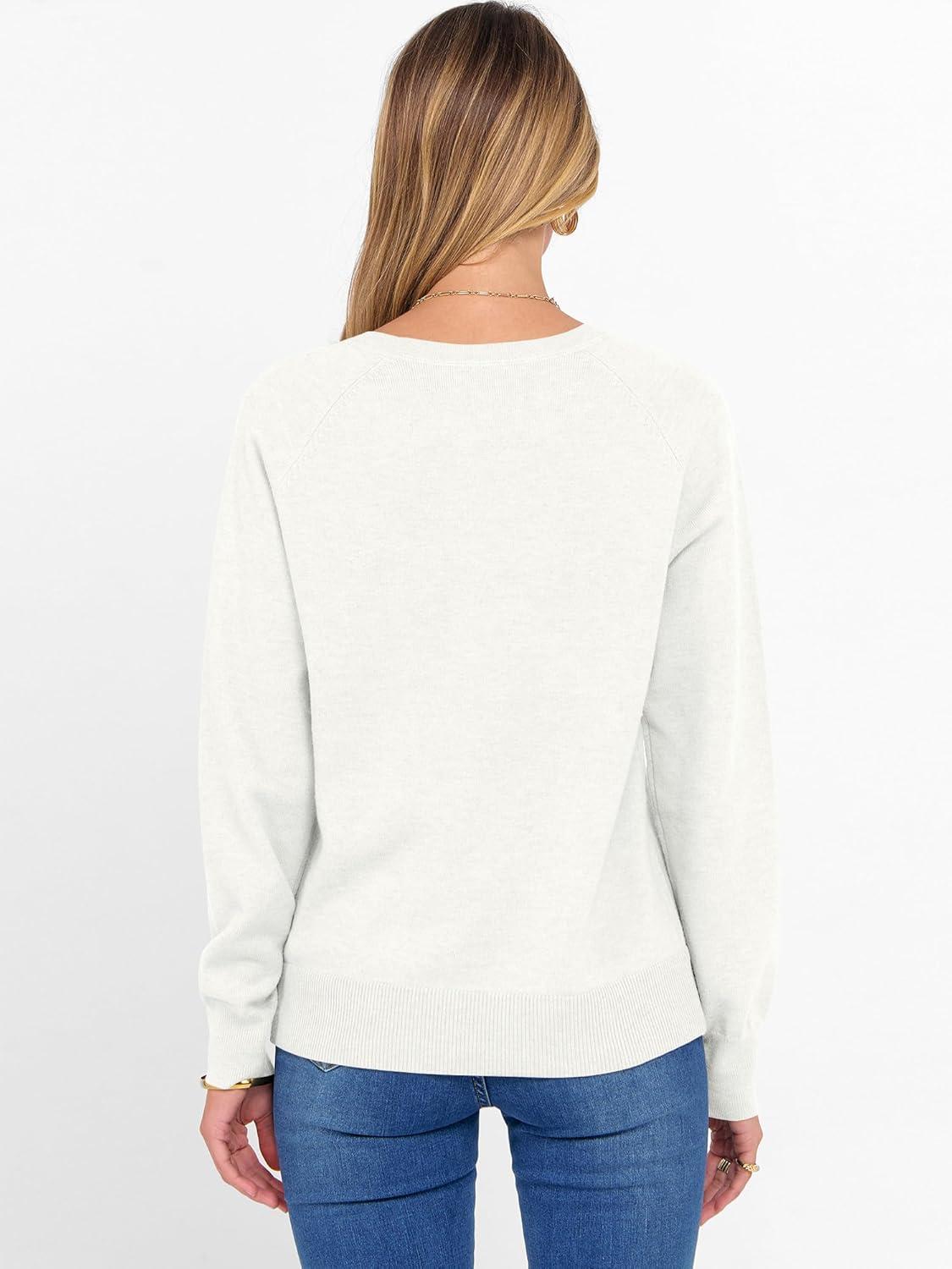 imageANRABESS Sweater for Women Long Sleeve Crewneck 2025 Fall Winter Soft Loose Fit Basic Knit Pullover Sweaters Top OutfitsWhite