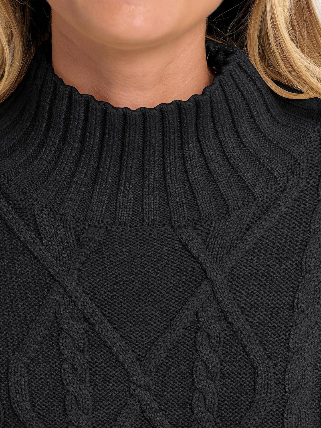 imageANRABESS Sweaters for Women Oversized Long Sleeve Turtleneck Cable Knit Casual Loose Pullover Tops 2025 Fall Trendy OutfitsBlack