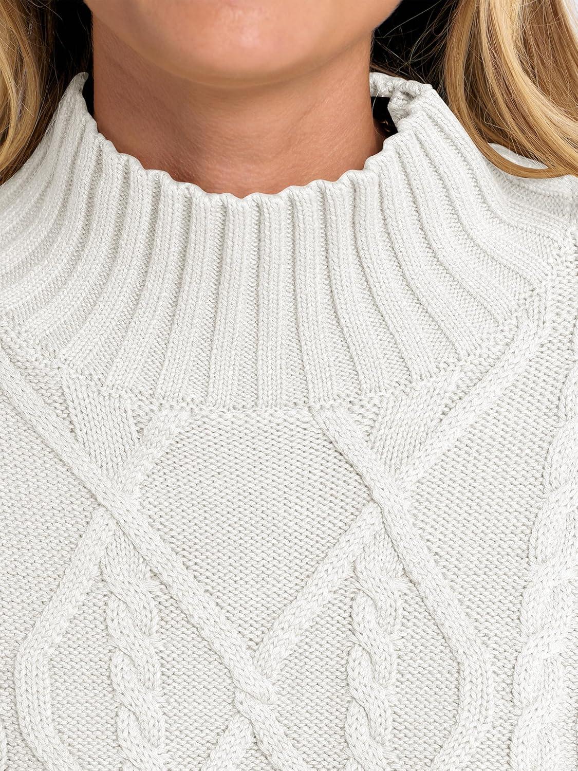 imageANRABESS Sweaters for Women Oversized Long Sleeve Turtleneck Cable Knit Casual Loose Pullover Tops 2025 Fall Trendy OutfitsOffwhite