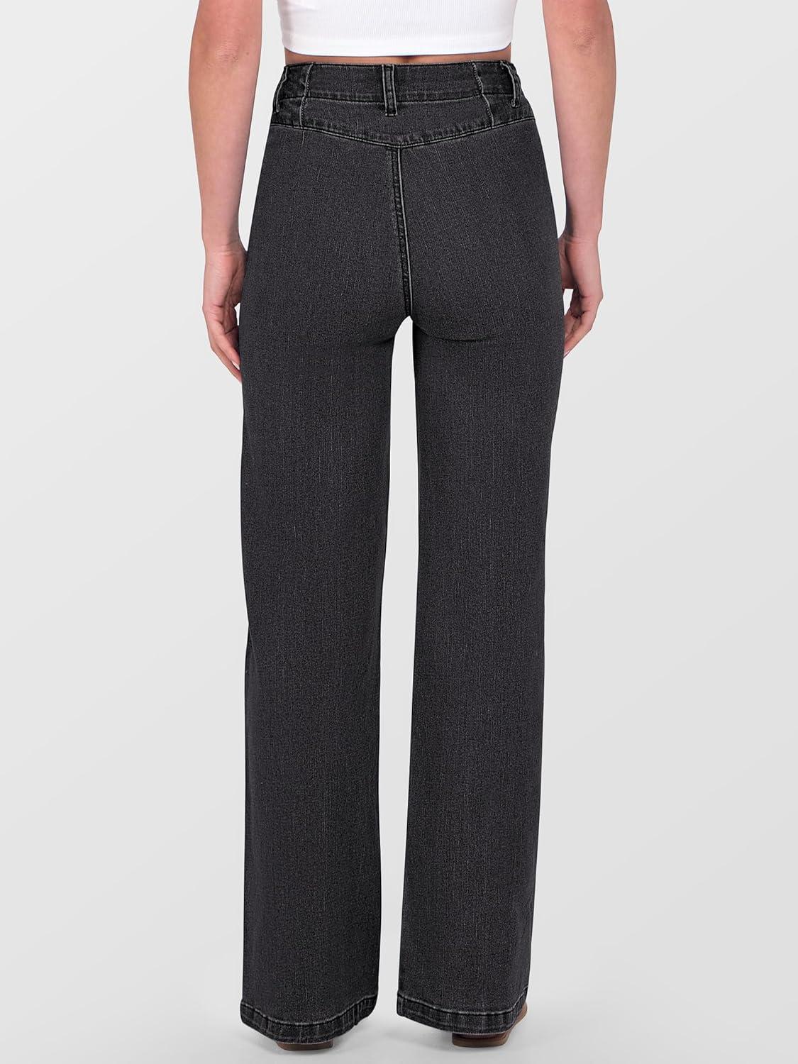 imageANRABESS Wide Leg Jeans for Women Trendy 2025 High Waisted Stretchy Baggy Fall Fashion Denim Pants with PocketsBlack