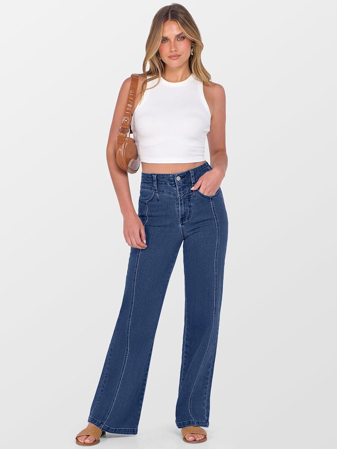 imageANRABESS Wide Leg Jeans for Women Trendy 2025 High Waisted Stretchy Baggy Fall Fashion Denim Pants with PocketsBlue
