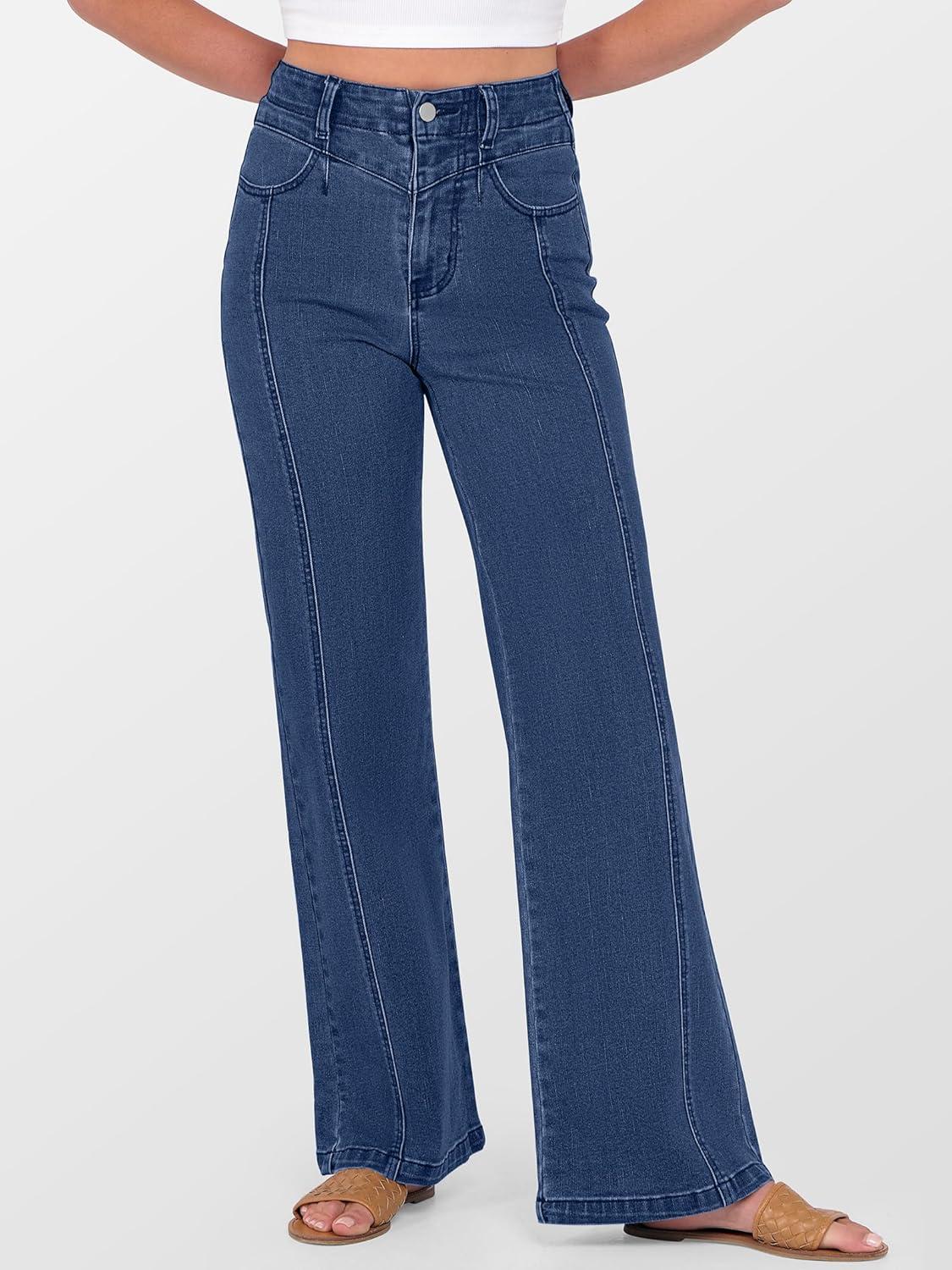 imageANRABESS Wide Leg Jeans for Women Trendy 2025 High Waisted Stretchy Baggy Fall Fashion Denim Pants with PocketsBlue