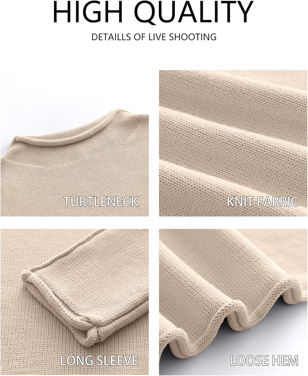 imageANRABESS Women Casual Long Sleeve Mock Funnel Neck Knit Pullover Sweater Top 2025 Fall Fashion Outfits with Exposed SeamAlmond