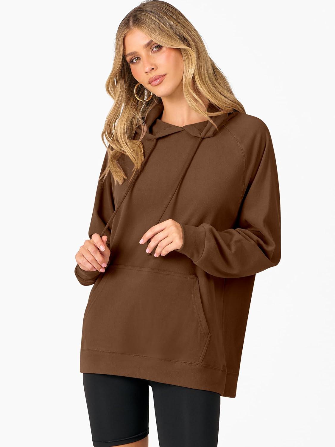 imageANRABESS Women Hoodies Long Sleeve Loose Fit Fleece Hooded Sweatshirts Drawstring Pullover Top With Pockets 2025 Fall OutfitsCaramel