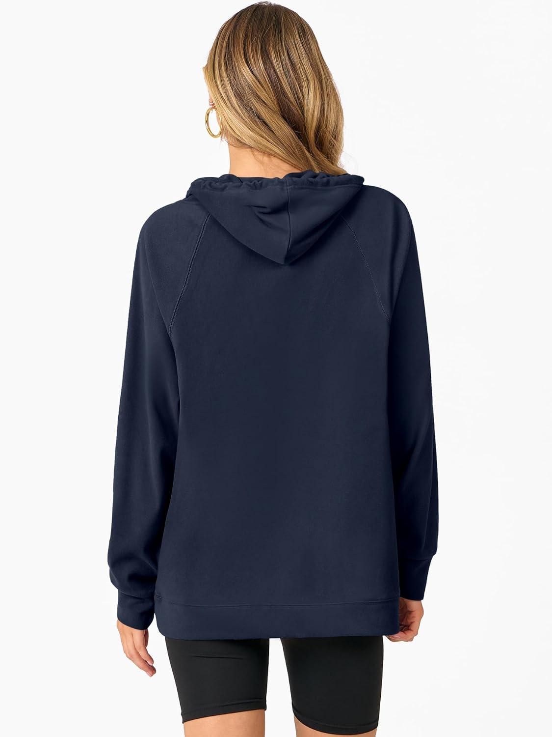 imageANRABESS Women Hoodies Long Sleeve Loose Fit Fleece Hooded Sweatshirts Drawstring Pullover Top With Pockets 2025 Fall OutfitsNavy Blue
