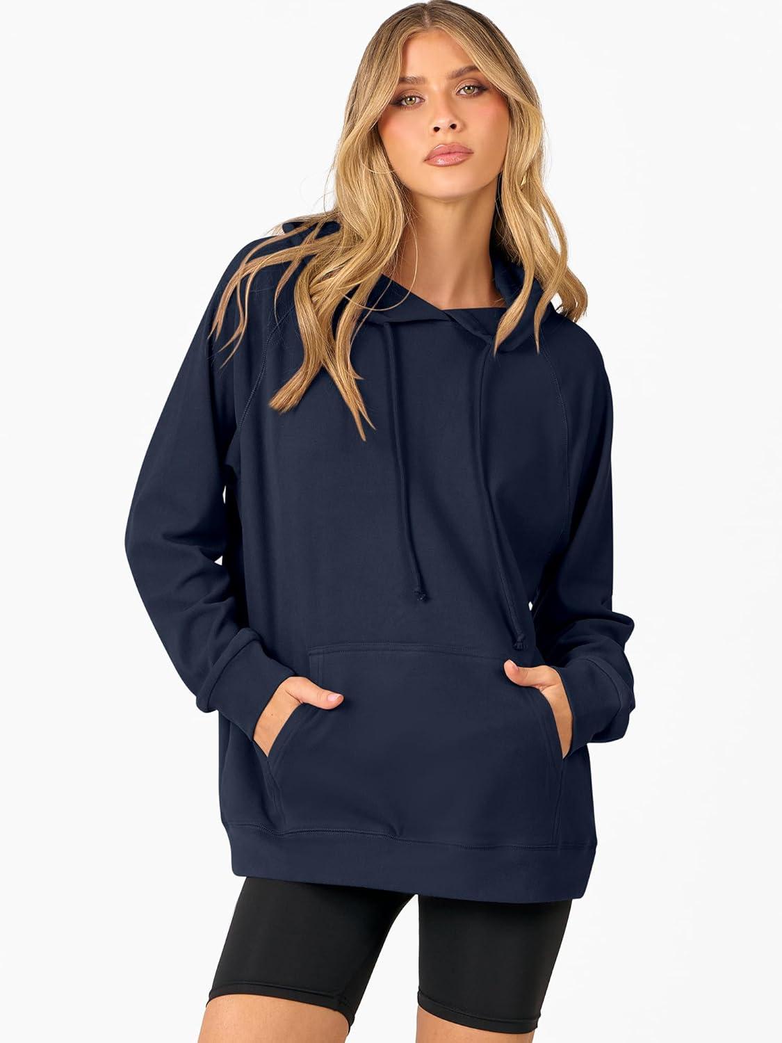 imageANRABESS Women Hoodies Long Sleeve Loose Fit Fleece Hooded Sweatshirts Drawstring Pullover Top With Pockets 2025 Fall OutfitsNavy Blue