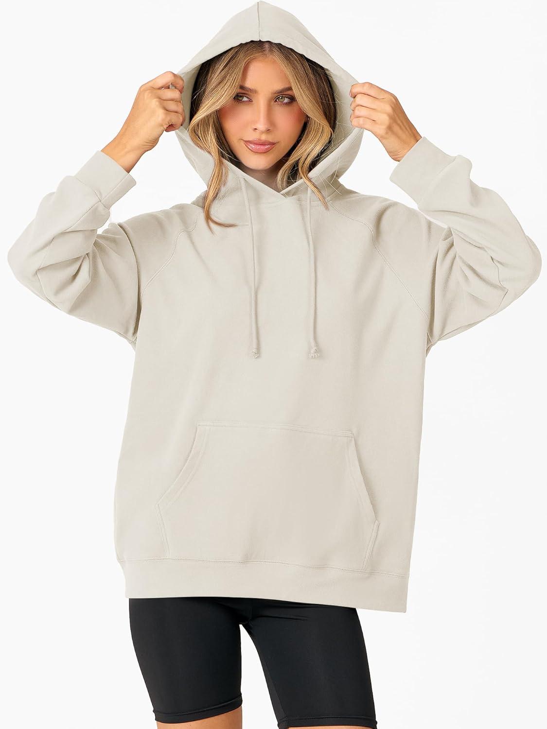 imageANRABESS Women Hoodies Long Sleeve Loose Fit Fleece Hooded Sweatshirts Drawstring Pullover Top With Pockets 2025 Fall OutfitsParchment