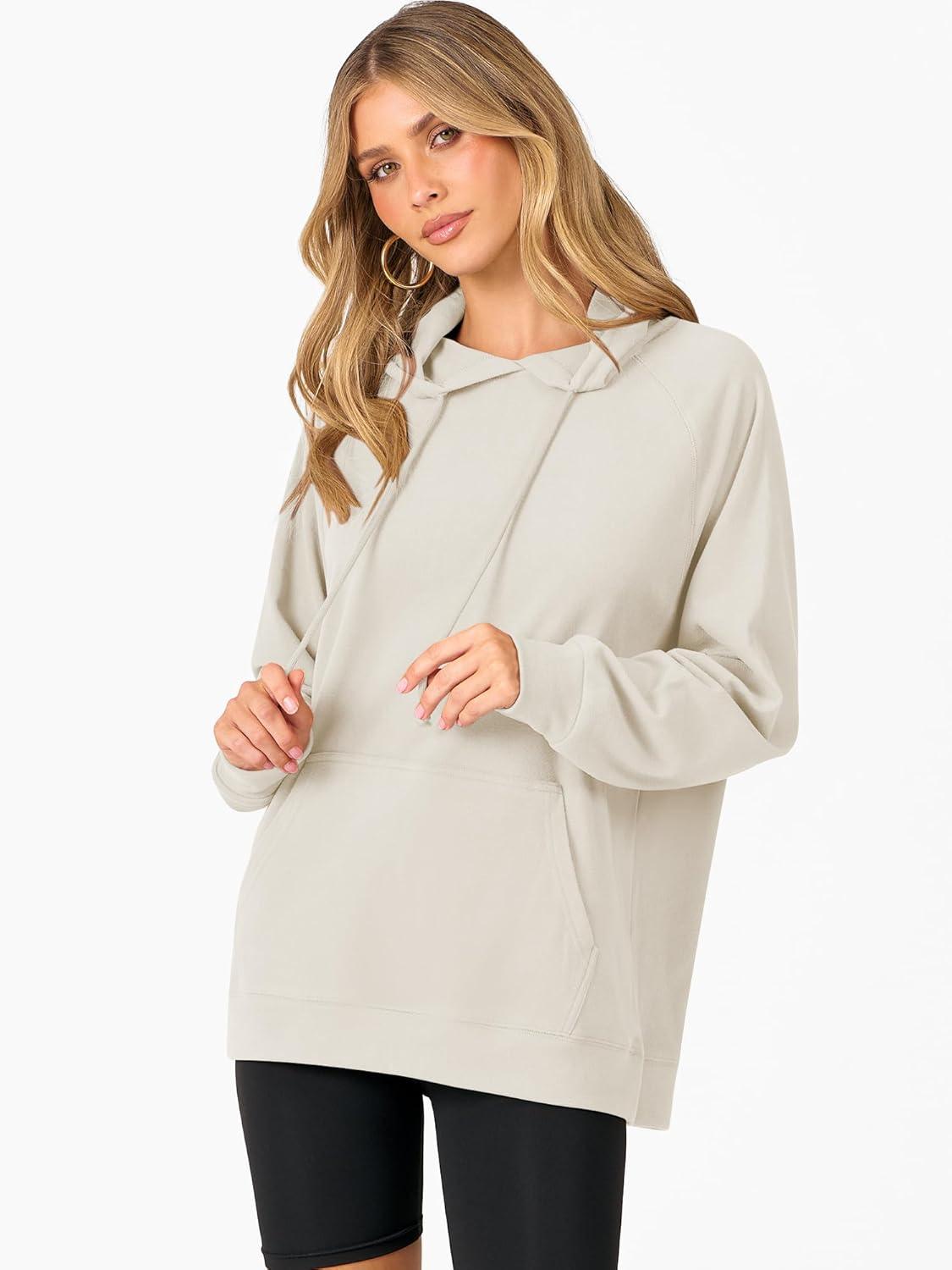 imageANRABESS Women Hoodies Long Sleeve Loose Fit Fleece Hooded Sweatshirts Drawstring Pullover Top With Pockets 2025 Fall OutfitsParchment