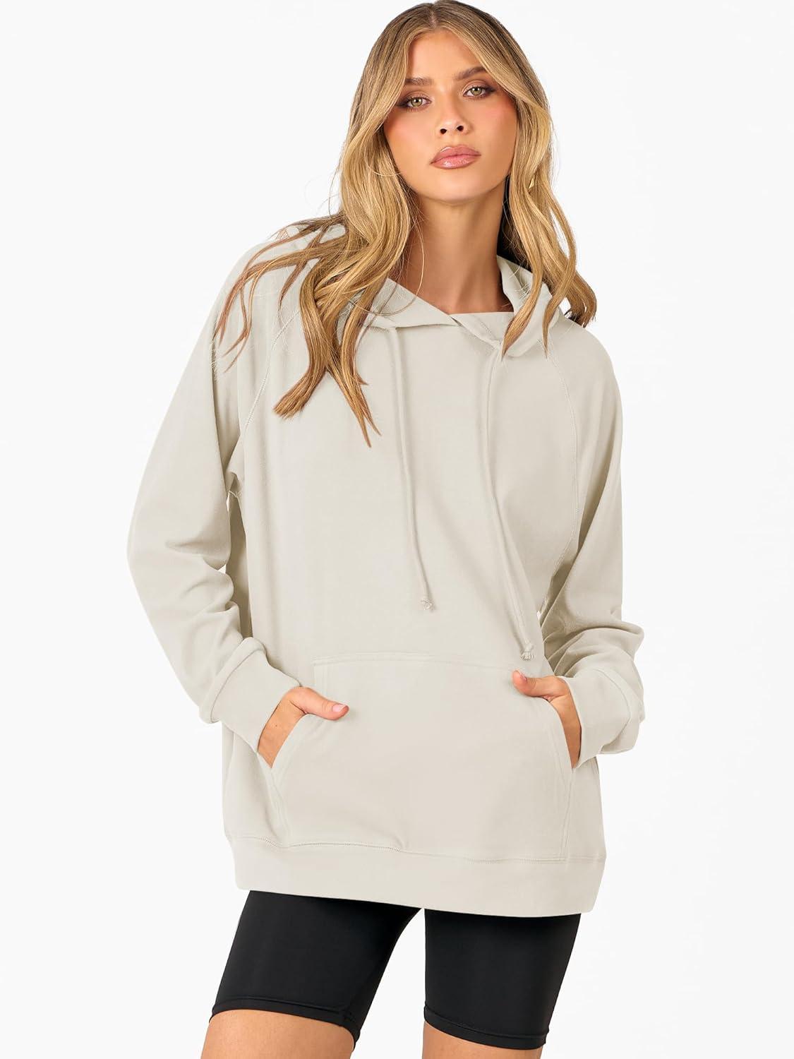 imageANRABESS Women Hoodies Long Sleeve Loose Fit Fleece Hooded Sweatshirts Drawstring Pullover Top With Pockets 2025 Fall OutfitsParchment