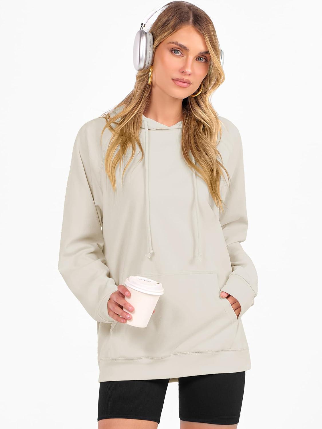 imageANRABESS Women Hoodies Long Sleeve Loose Fit Fleece Hooded Sweatshirts Drawstring Pullover Top With Pockets 2025 Fall OutfitsParchment