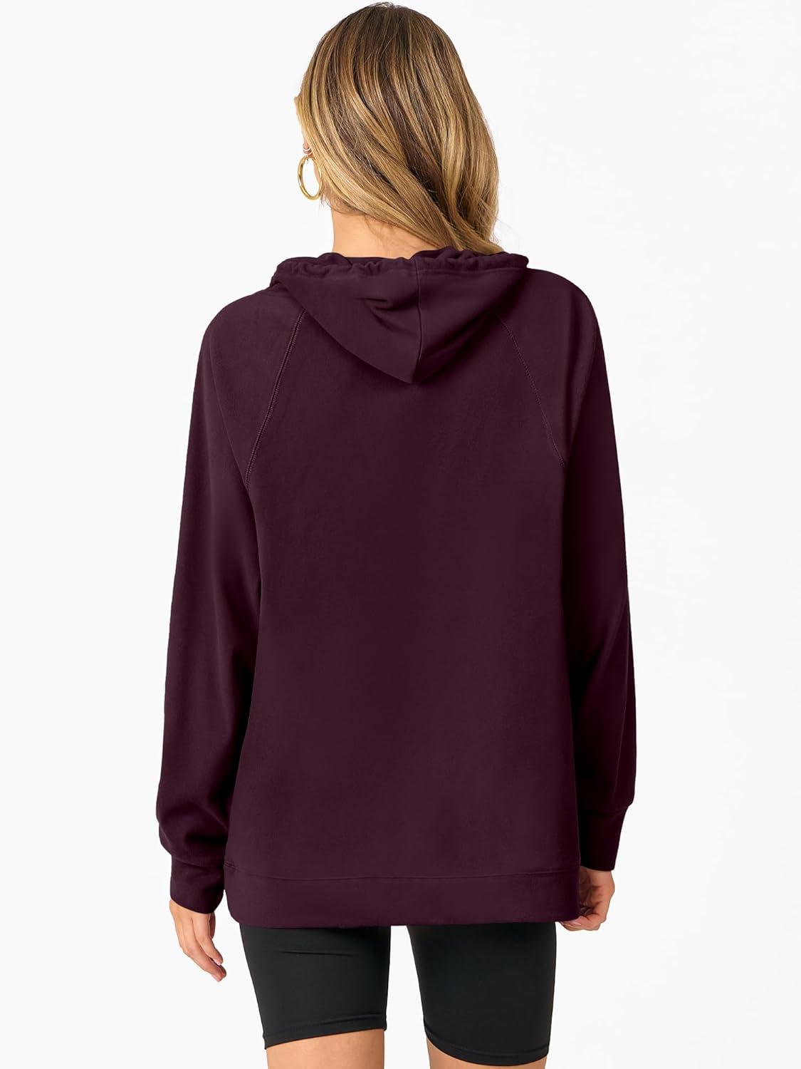 imageANRABESS Women Hoodies Long Sleeve Loose Fit Fleece Hooded Sweatshirts Drawstring Pullover Top With Pockets 2025 Fall OutfitsPurple