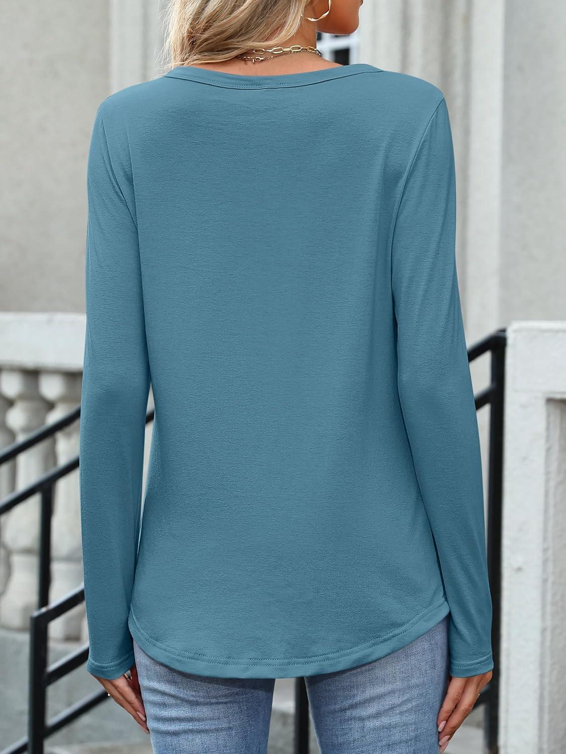 imageANRABESS Women Lace Tops Long Sleeve Shirts Eyelet Dressy Casual Blouses 2025 Fall Business Work OutfitsCyan