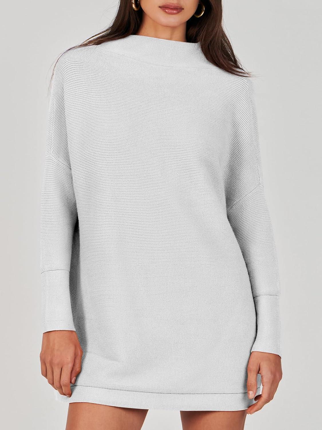 imageANRABESS Women Oversized Casual Loose Turtleneck Long Sleeve Slouchy Baggy Knit Tunic Sweaters Pullover 2025 Fall OutfitsGrey