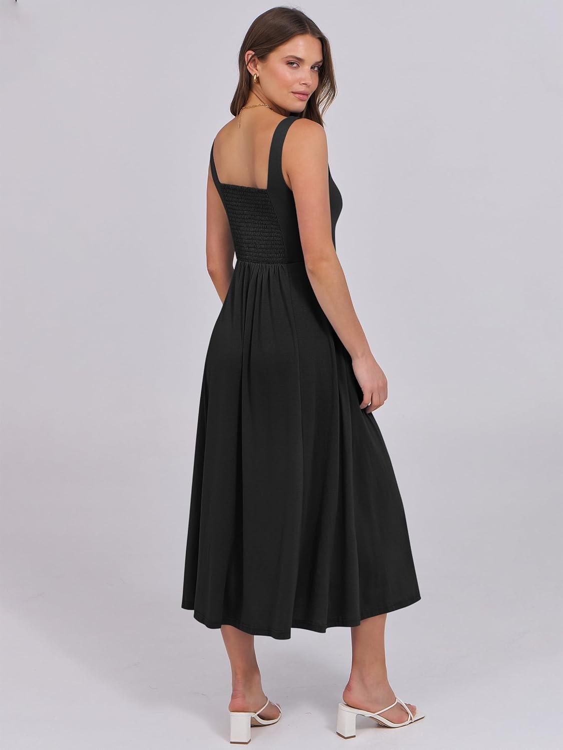 imageANRABESS Women Summer Casual Dress Sleeveless Smocked Back Tank Midi Dresses 2025 Beach Vacation Sundress with PocketsBlack