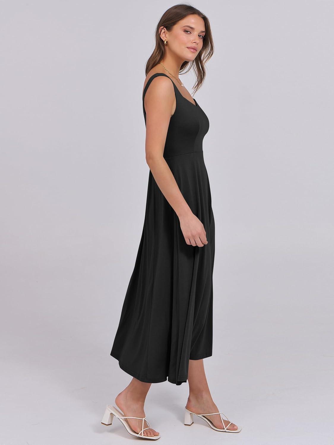 imageANRABESS Women Summer Casual Dress Sleeveless Smocked Back Tank Midi Dresses 2025 Beach Vacation Sundress with PocketsBlack