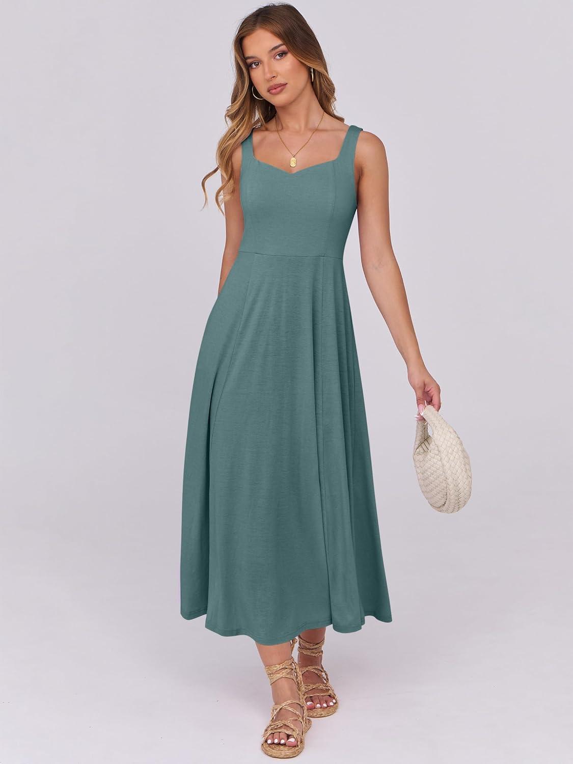 imageANRABESS Women Summer Casual Dress Sleeveless Smocked Back Tank Midi Dresses 2025 Beach Vacation Sundress with PocketsGrass