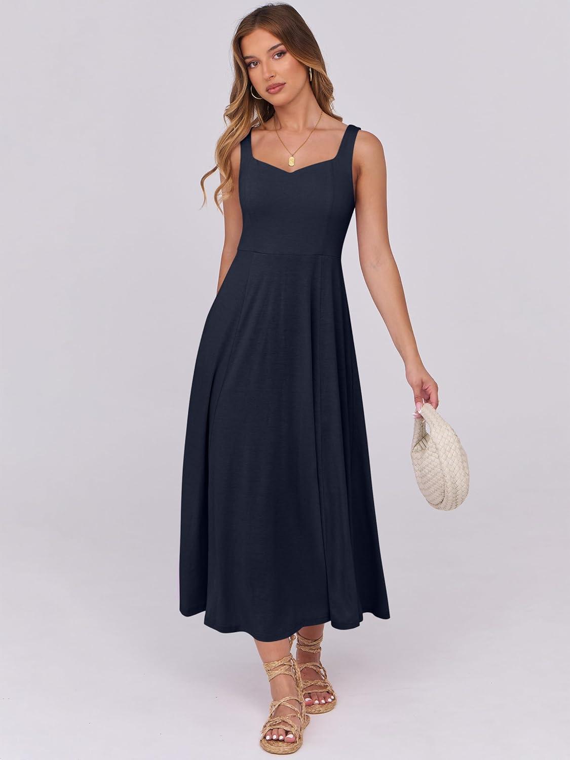 imageANRABESS Women Summer Casual Dress Sleeveless Smocked Back Tank Midi Dresses 2025 Beach Vacation Sundress with PocketsNavy Blue