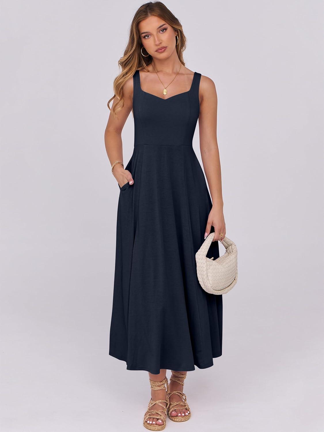 imageANRABESS Women Summer Casual Dress Sleeveless Smocked Back Tank Midi Dresses 2025 Beach Vacation Sundress with PocketsNavy Blue