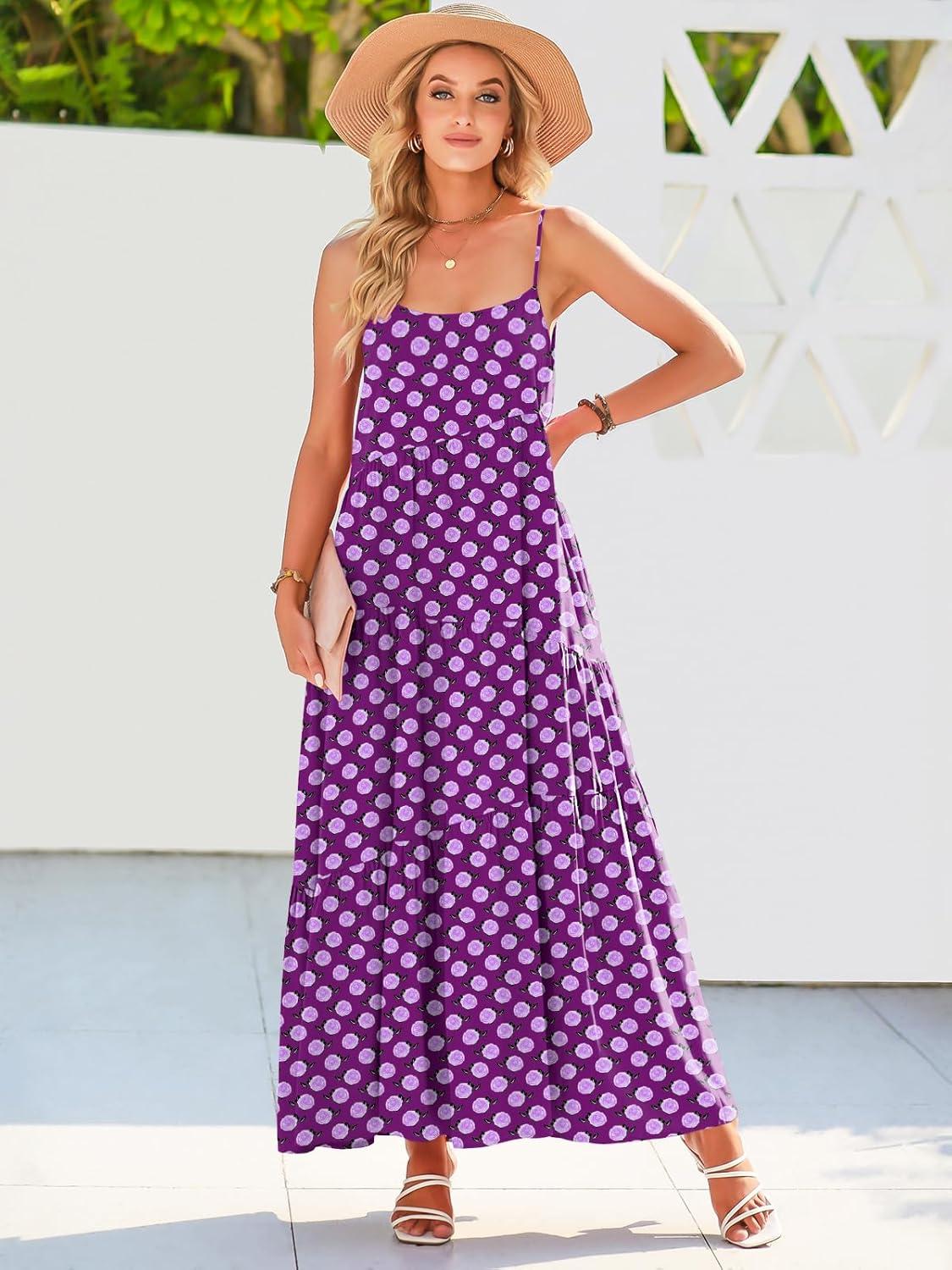 imageANRABESS Women Summer Casual Loose Sleeveless Sundress Spaghetti Strap Flowy Boho Linen Beach Vacation Maxi Long DressFloral Purple