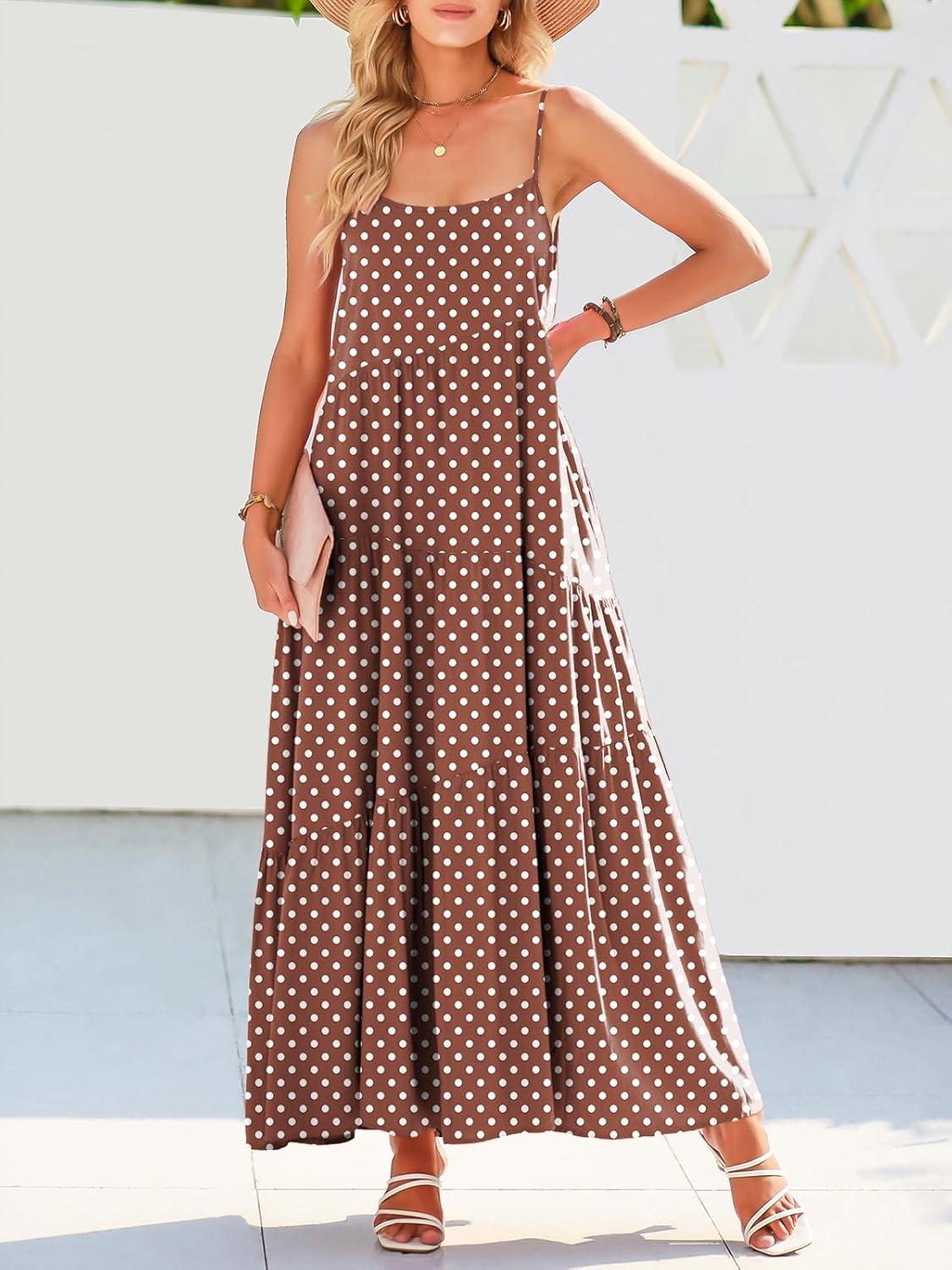 imageANRABESS Women Summer Casual Loose Sleeveless Sundress Spaghetti Strap Flowy Boho Linen Beach Vacation Maxi Long DressPrint Brown