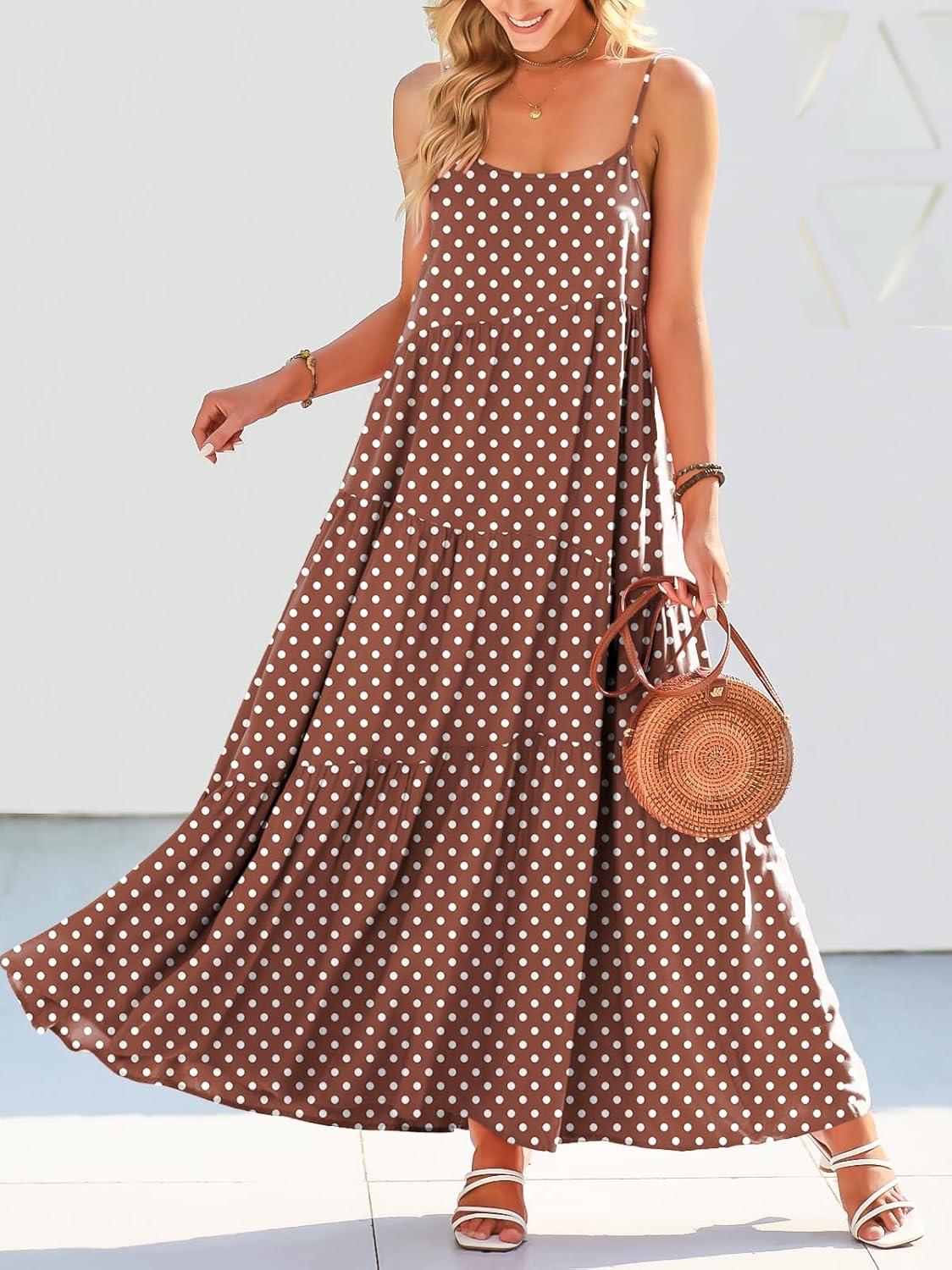 imageANRABESS Women Summer Casual Loose Sleeveless Sundress Spaghetti Strap Flowy Boho Linen Beach Vacation Maxi Long DressPrint Brown