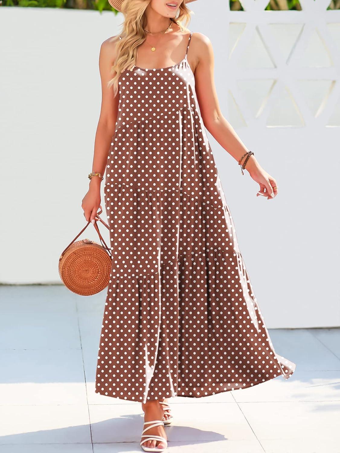 imageANRABESS Women Summer Casual Loose Sleeveless Sundress Spaghetti Strap Flowy Boho Linen Beach Vacation Maxi Long DressPrint Brown