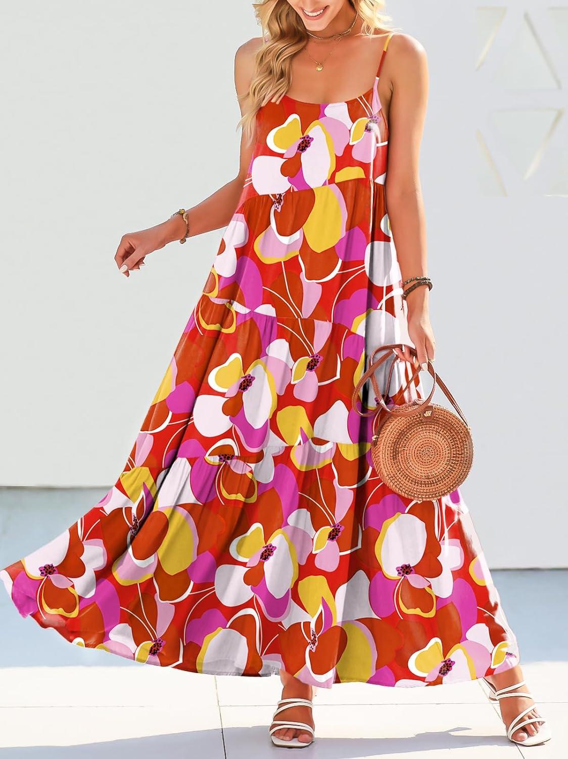 imageANRABESS Women Summer Casual Loose Sleeveless Sundress Spaghetti Strap Flowy Boho Linen Beach Vacation Maxi Long DressPrint Floral