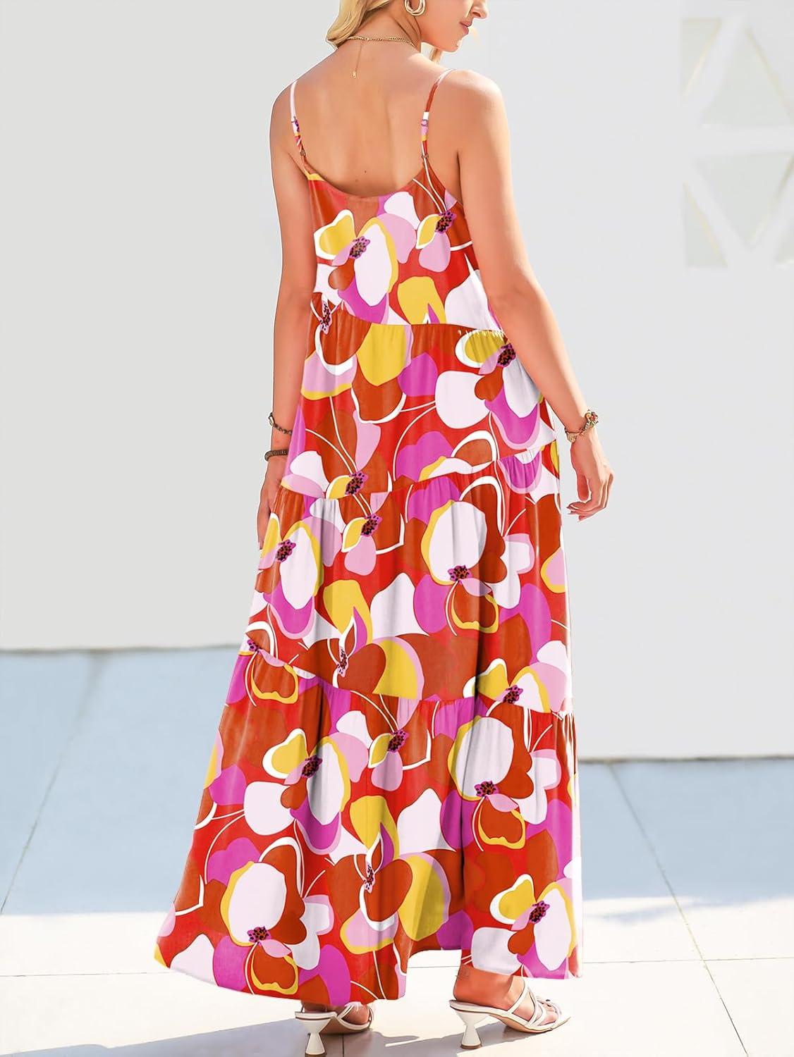 imageANRABESS Women Summer Casual Loose Sleeveless Sundress Spaghetti Strap Flowy Boho Linen Beach Vacation Maxi Long DressPrint Floral