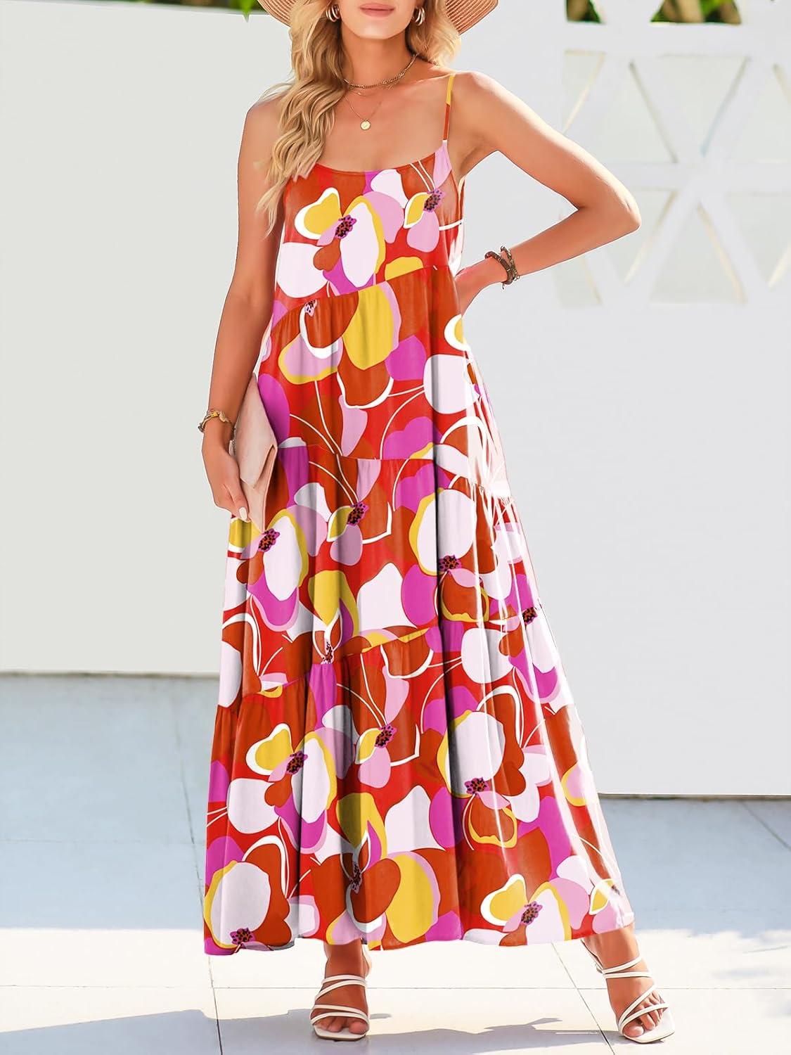 imageANRABESS Women Summer Casual Loose Sleeveless Sundress Spaghetti Strap Flowy Boho Linen Beach Vacation Maxi Long DressPrint Floral