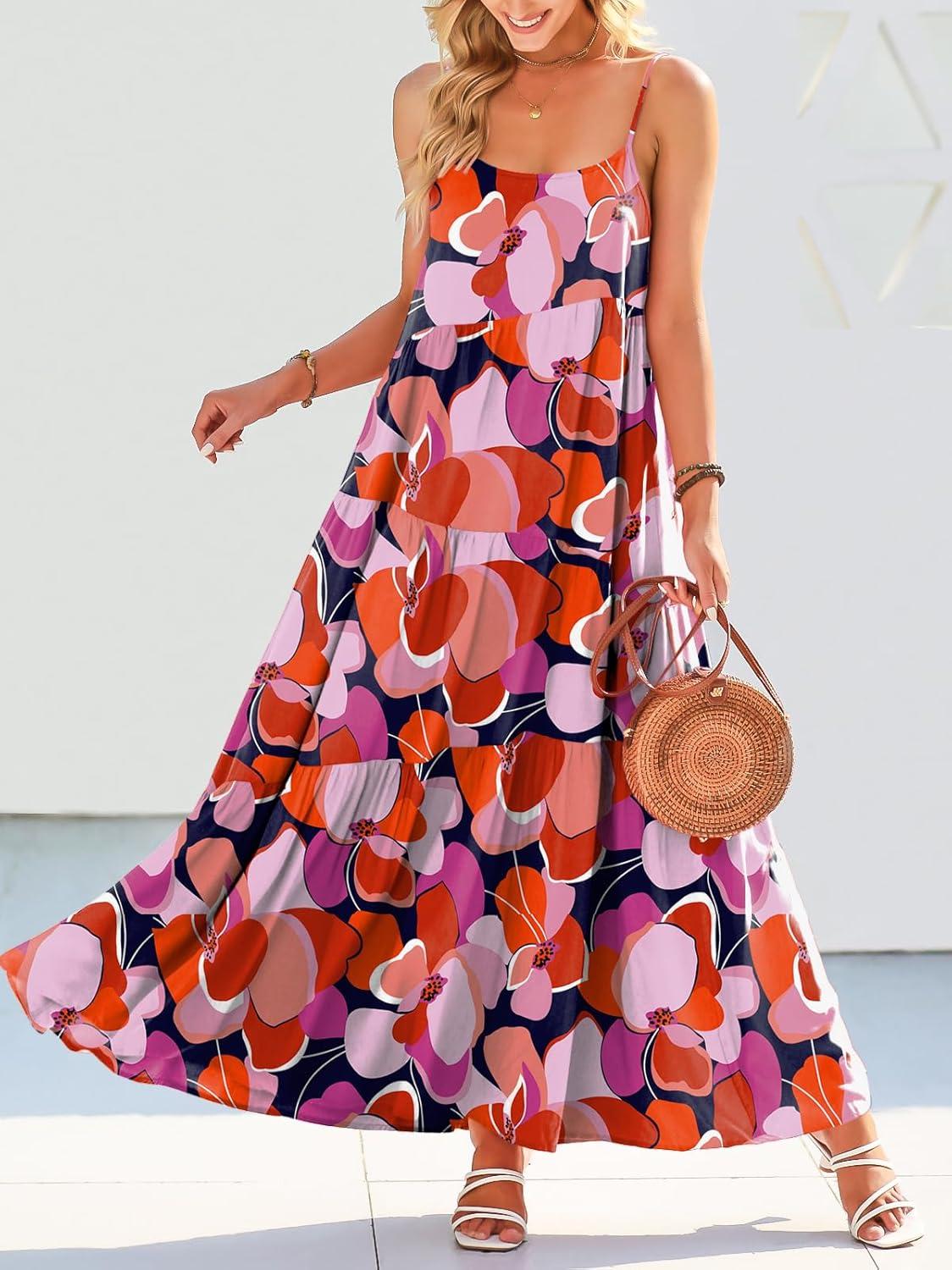 imageANRABESS Women Summer Casual Loose Sleeveless Sundress Spaghetti Strap Flowy Boho Linen Beach Vacation Maxi Long DressPrint Floral Butterfly