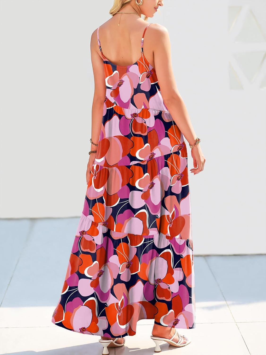 imageANRABESS Women Summer Casual Loose Sleeveless Sundress Spaghetti Strap Flowy Boho Linen Beach Vacation Maxi Long DressPrint Floral Butterfly