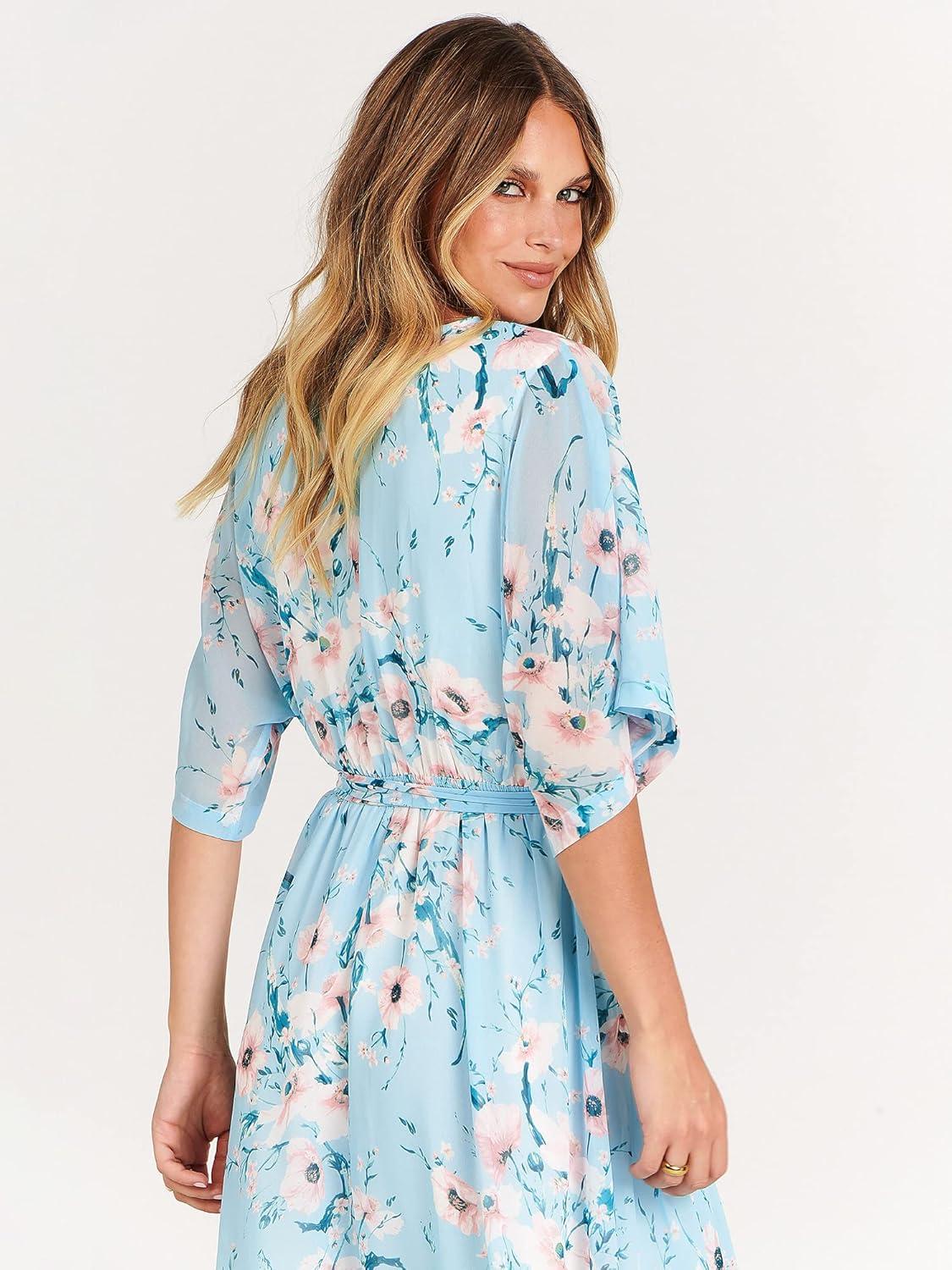 imageANRABESS Womens 12 Sleeve Beach Wedding Guest Maxi Dresses 2025 Fall Wrap V Neck Boho Floral Flowy Slit Long Summer DressesBlue Flor