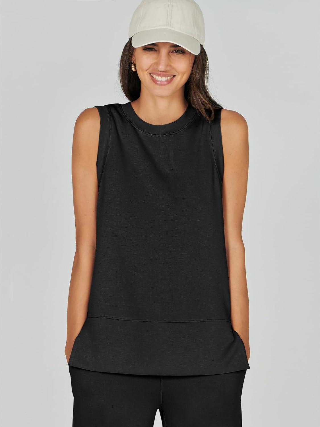 imageANRABESS Womens 2 Piece Outfits 2025 Summer Beach Vacation Clothes Fall Travel Casual Lounge Matching Sets SweatsuitsBlack